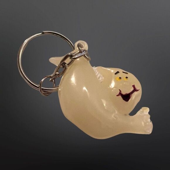 Vintage Hard Plastic Ghost Keychain B12 - Picture 1 of 2